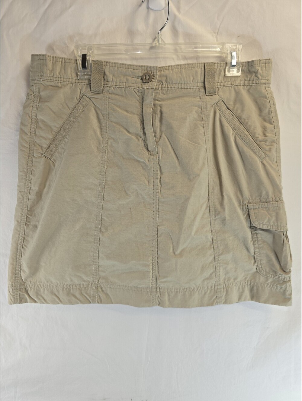 Lands' End Women's Khaki Cargo Skirt Size 10 Cotton Nylon Blend - Picture 1 of 6